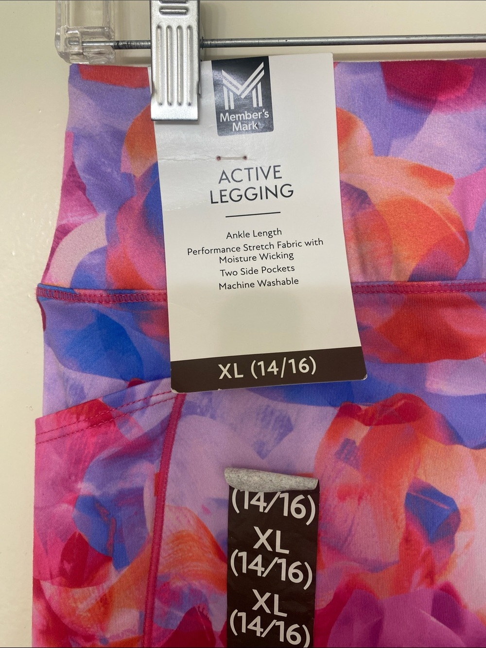 Girls' Pink Floral Active Leggings - Picture 4 of 4
